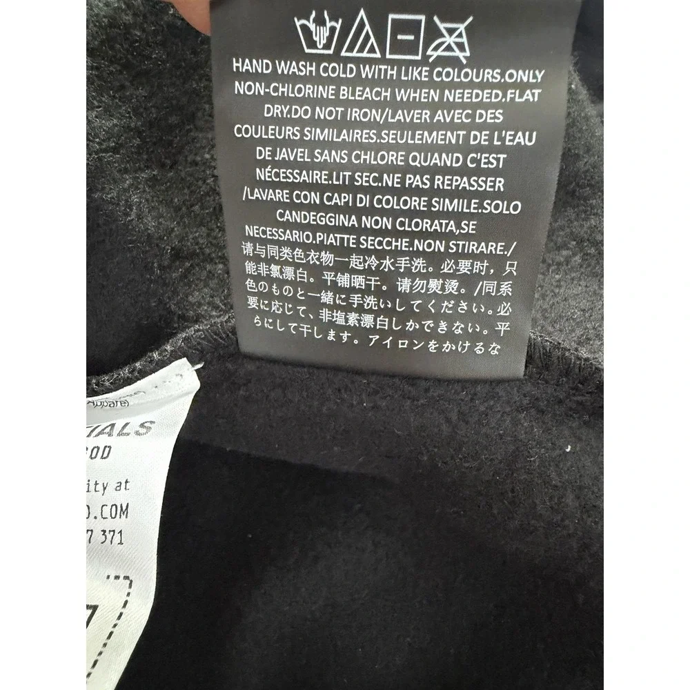 Fear of God‎ ESSENTIALS Mens Fleece Pullover Hoodie Size XL Black White Graphic